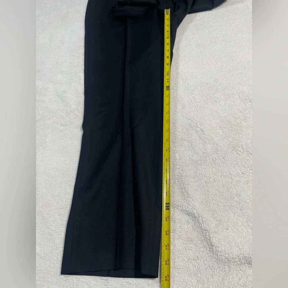 Santorelli luxury serge Wool Roma Flat Front Trouser Black Italy Size 34